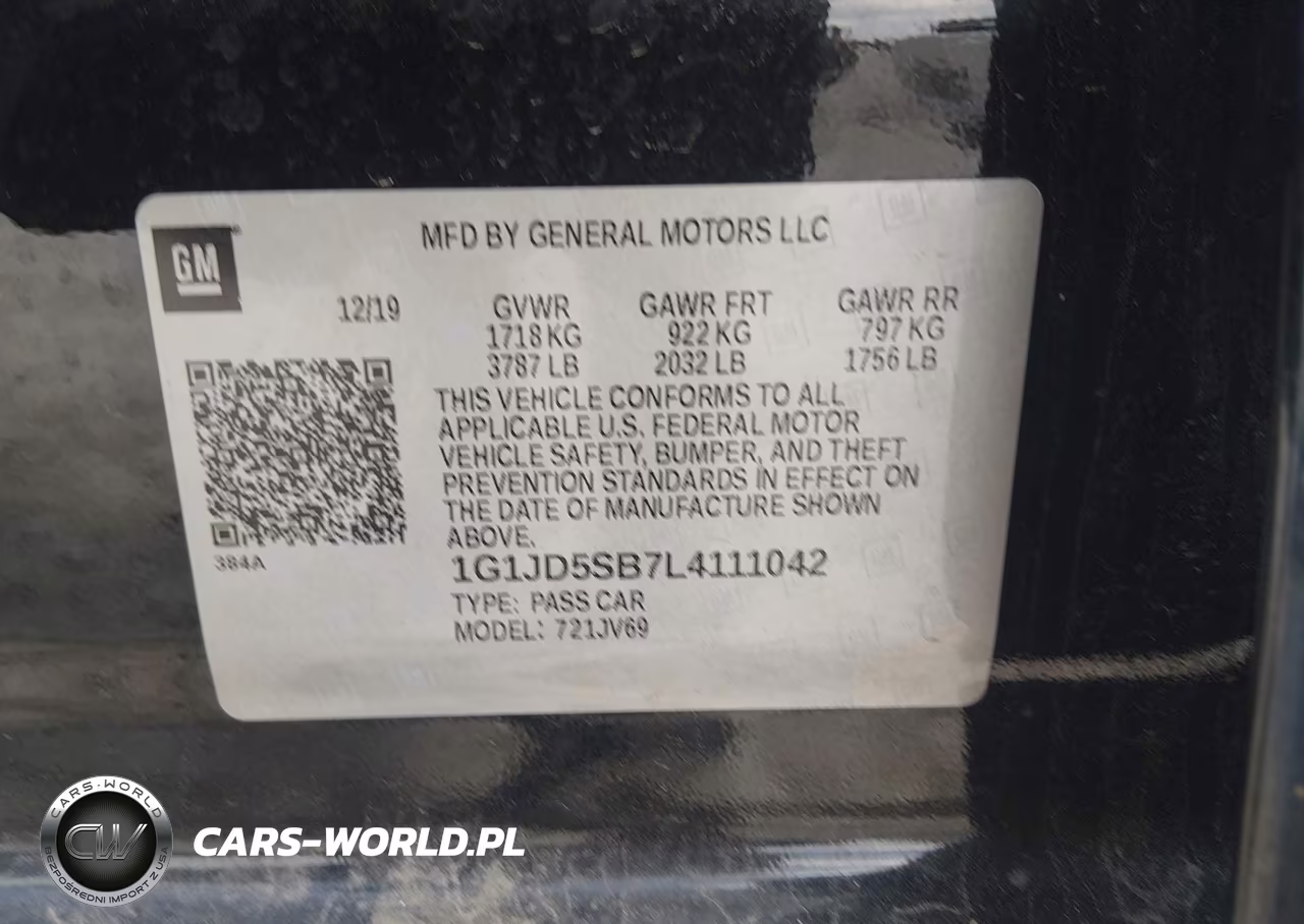 2020 Chevrolet Sonic Fwd Lt VIN:1G1JD5SB7L4111042 - 9