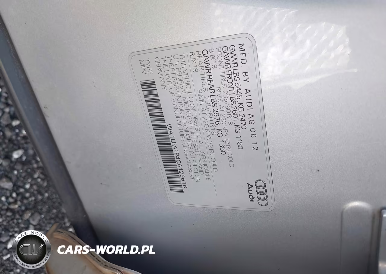 2012 Audi Q5 2.0T Premium VIN:WA1LFAFP4CA129616 - 9