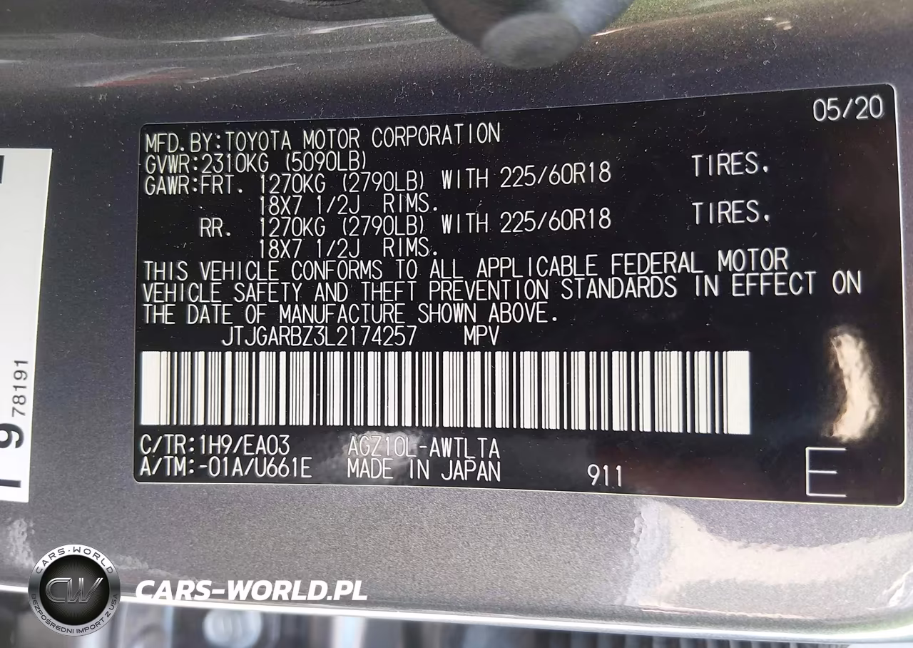 2020 Lexus Nx 300 VIN:JTJGARBZ3L2174257 - 9