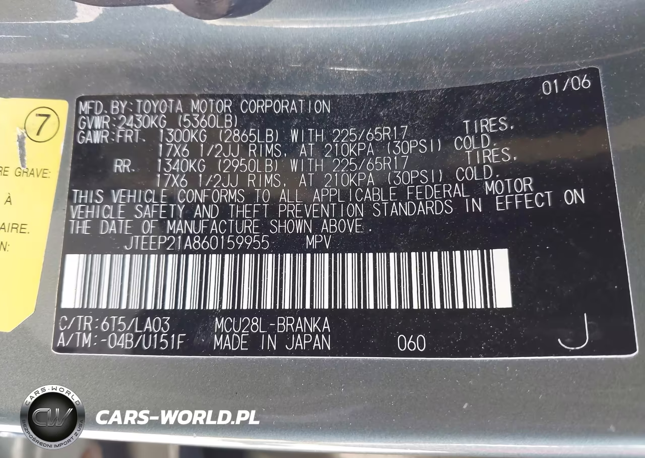 2006 Toyota Highlander Limited V6 VIN:JTEEP21A860159955 - 9