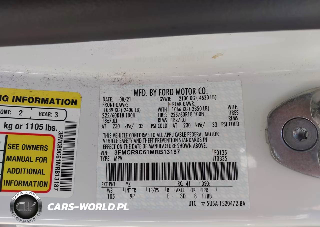 2021 Ford Bronco Sport Outer Banks VIN:3FMCR9C61MRB13187 - 9