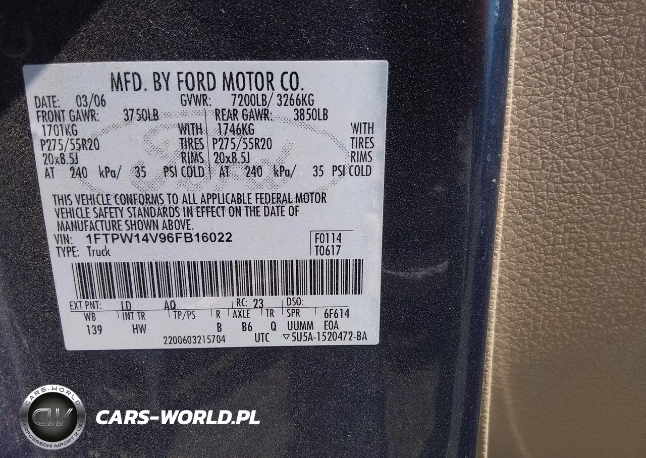2006 Ford F-150 VIN:1FTPW14V96FB16022 - 9