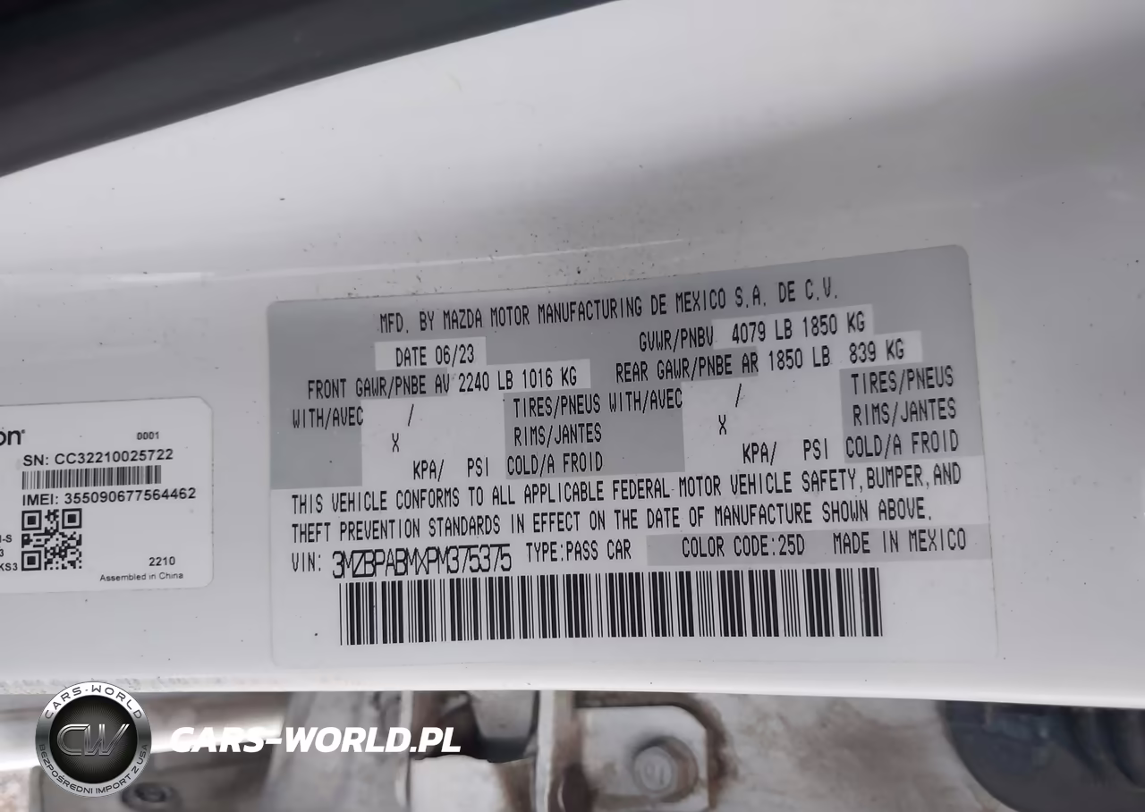 2023 Mazda Mazda3 2.5 S Select VIN:3MZBPABMXPM375375 - 9