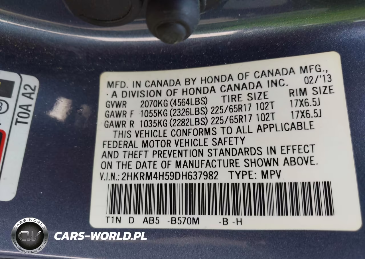 2013 Honda Cr-V Ex VIN:2HKRM4H59DH637982 - 9