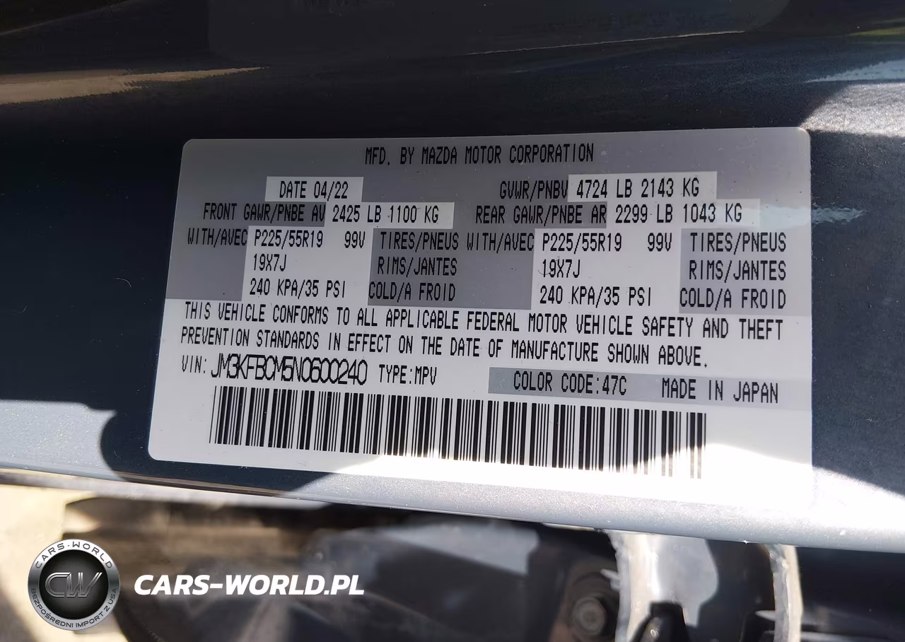 2022 Mazda Cx-5 2.5 S Carbon Edition VIN:JM3KFBCM5N0600240 - 9