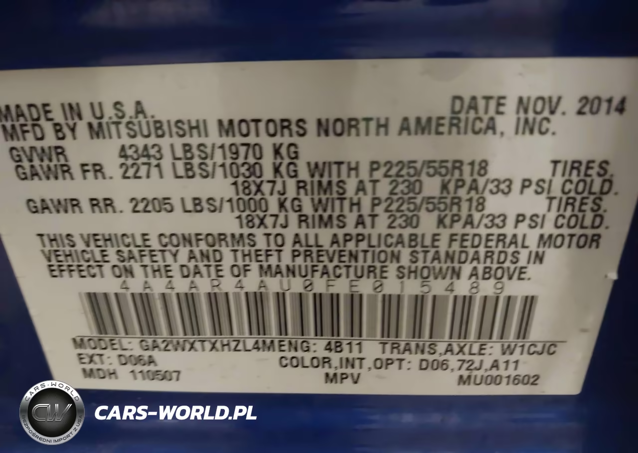 2015 Mitsubishi Outlander Sport Se VIN:4A4AR4AU0FE015489 - 9