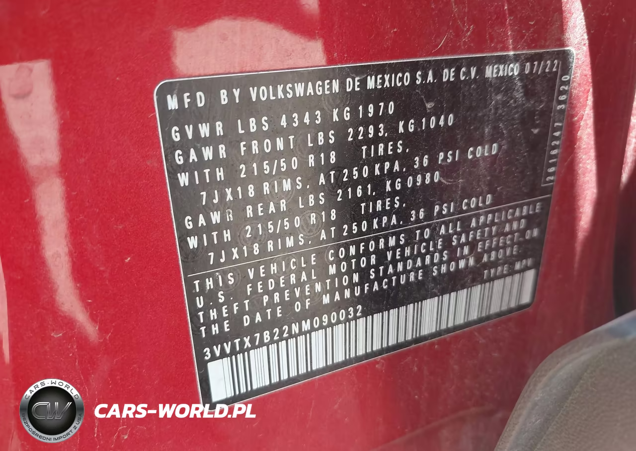 2022 Volkswagen Taos 1.5T Se VIN:3VVTX7B22NM090032 - 9
