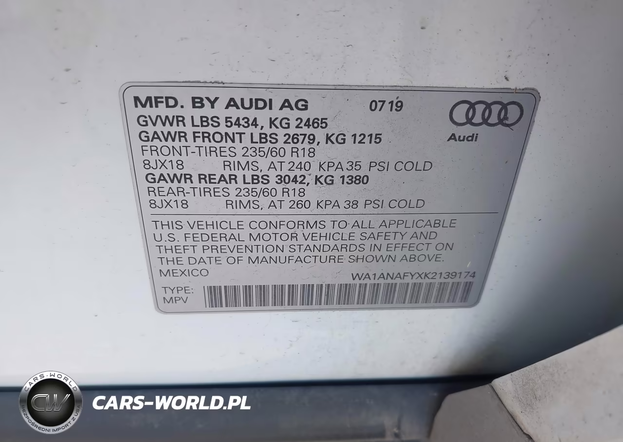 2019 Audi Q5 45 Premium VIN:WA1ANAFYXK2139174 - 9