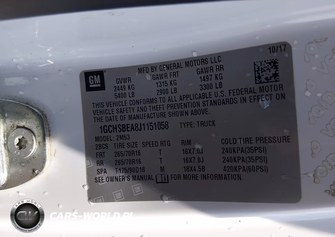 2018 Chevrolet Colorado Wt VIN:1GCHSBEA8J1151058 - 9