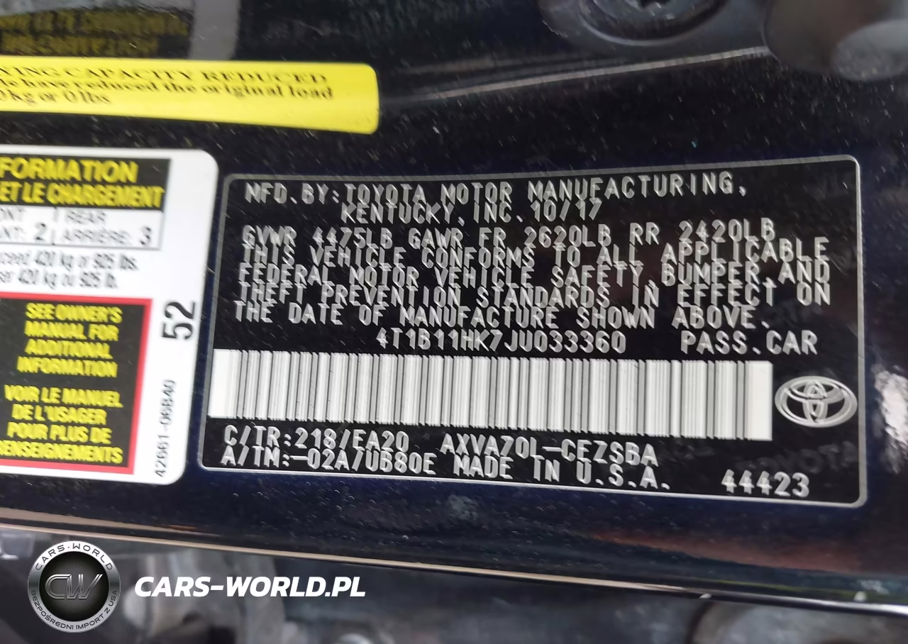 2018 Toyota Camry Se VIN:4T1B11HK7JU033360 - 9