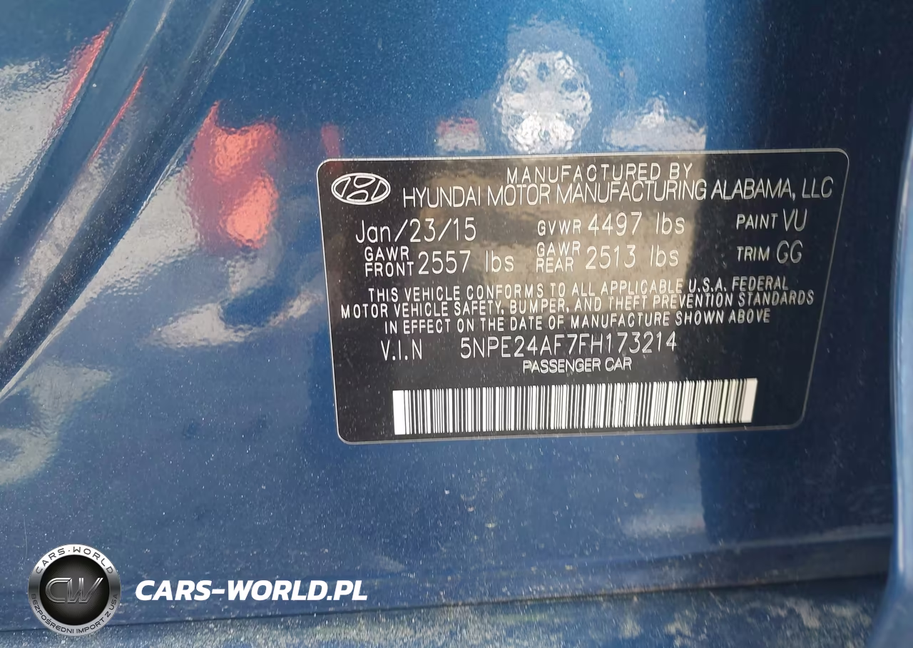 2015 Hyundai Sonata Se VIN:5NPE24AF7FH173214 - 9