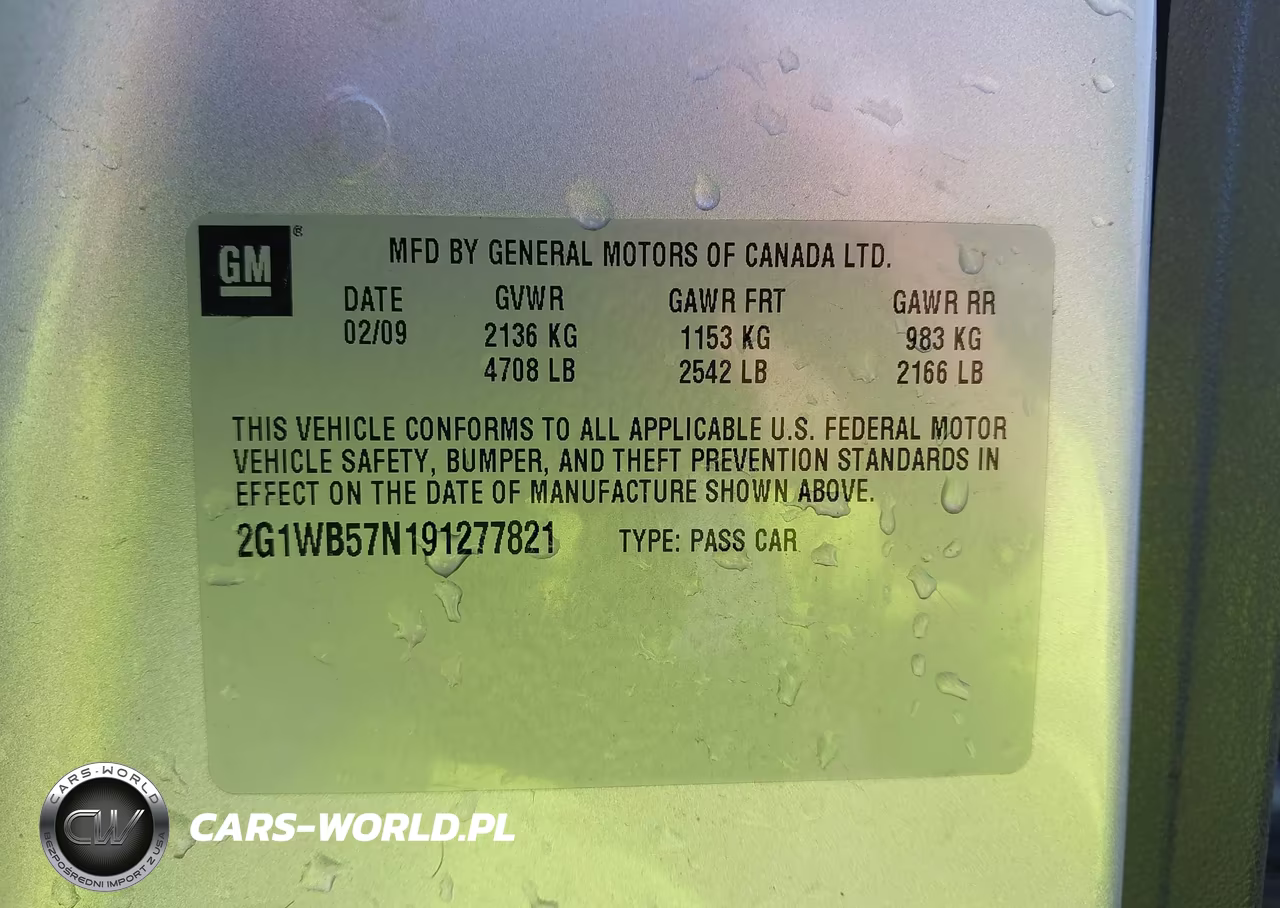 2009 Chevrolet Impala Ls VIN:2G1WB57N191277821 - 9