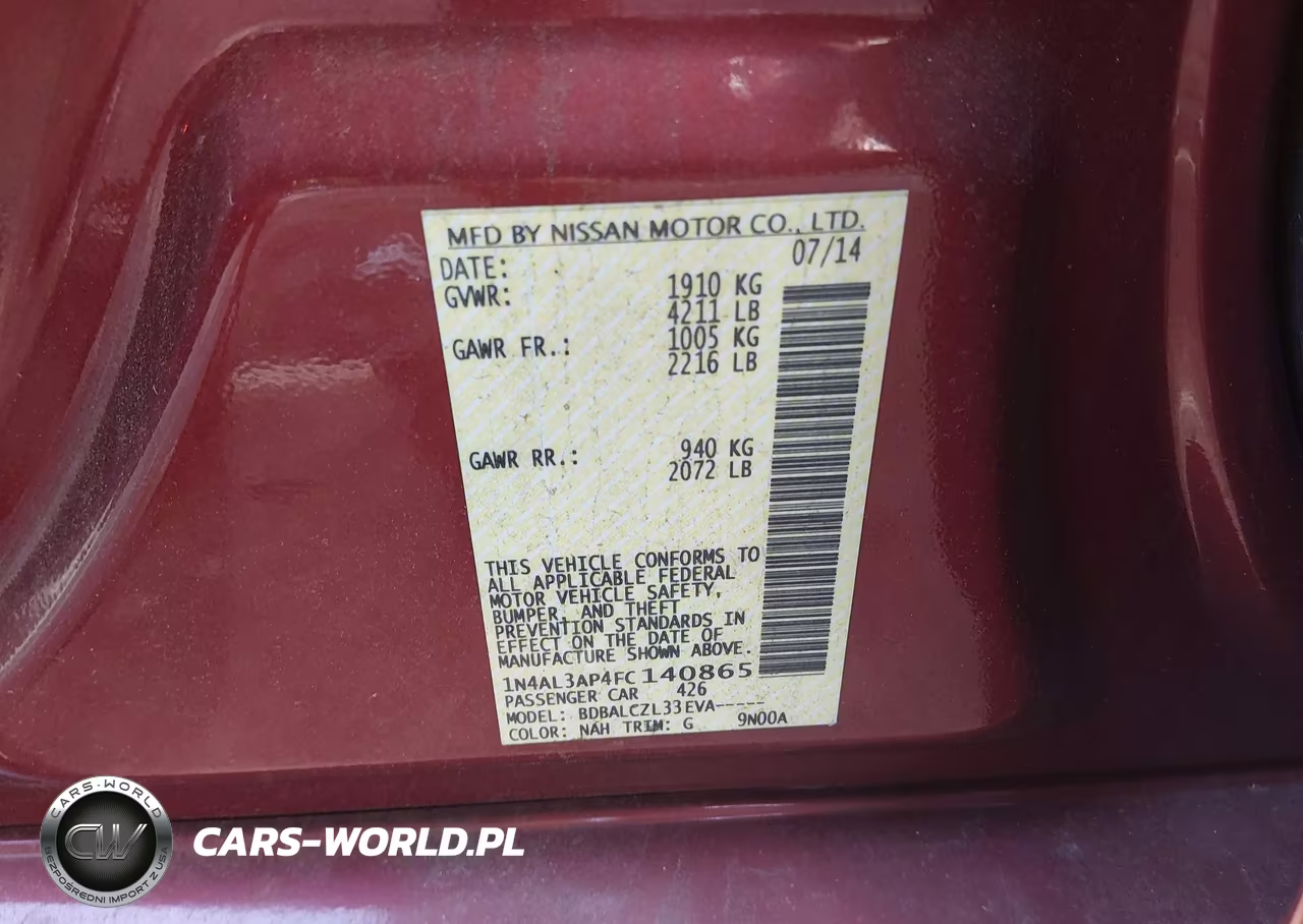 2015 Nissan Altima 2.5 S VIN:1N4AL3AP4FC140865 - 12