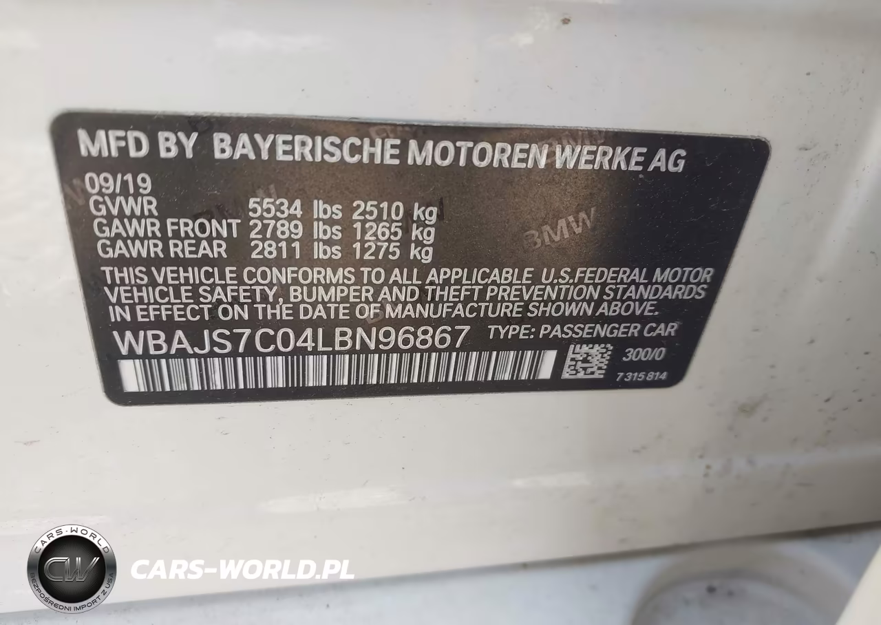 2020 BMW M550I xDrive VIN:WBAJS7C04LBN96867 - 9