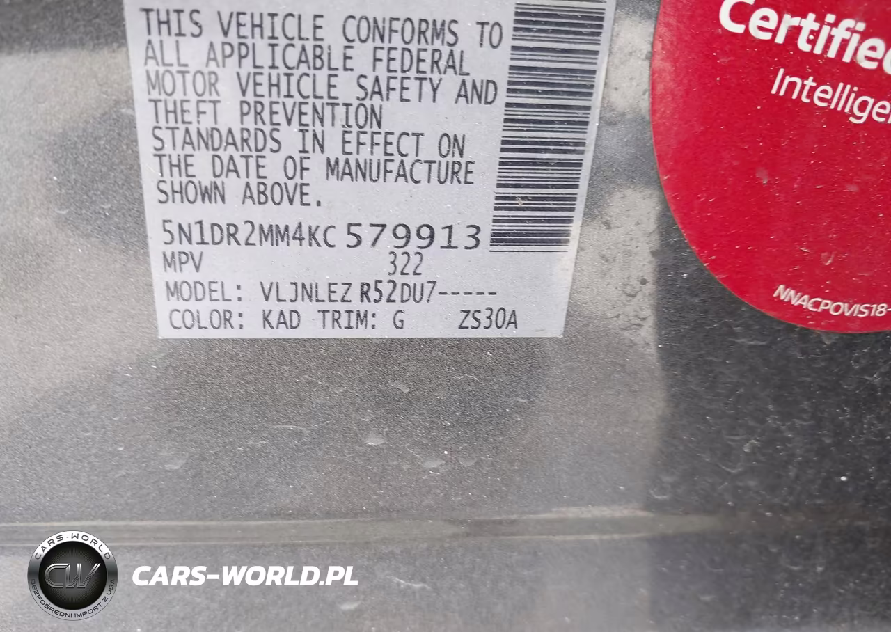 2019 Nissan Pathfinder Sv VIN:5N1DR2MM4KC579913 - 9