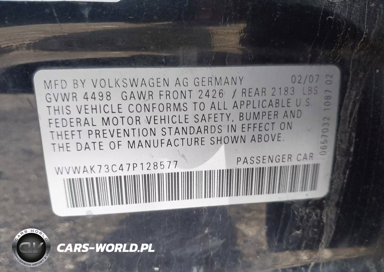 2007 Volkswagen Passat 2.0T-2.0T Wolfsburg Edition VIN:WVWAK73C47P128577 - 9