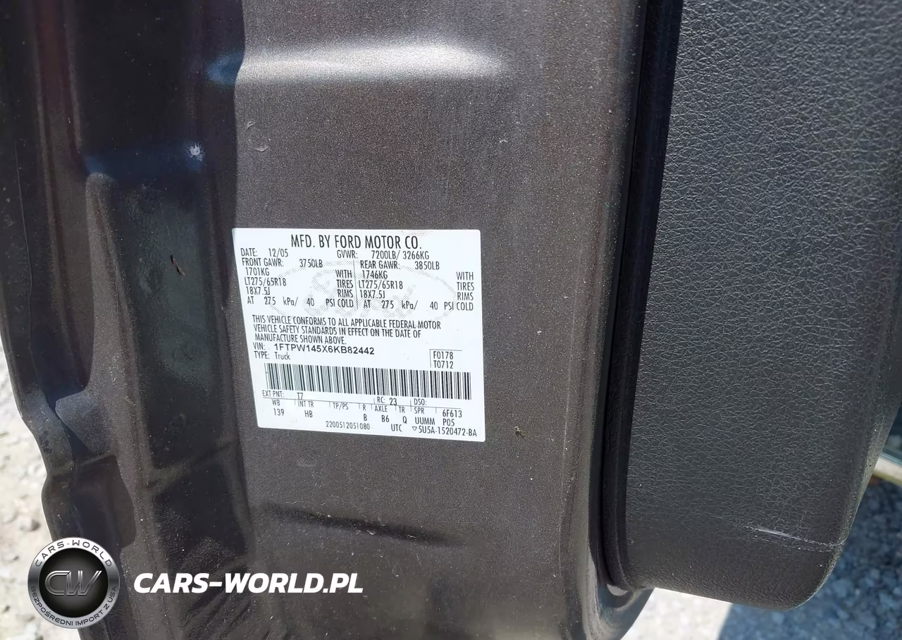 2006 Ford F-150 Fx4-Lariat-Xlt VIN:1FTPW145X6KB82442 - 9