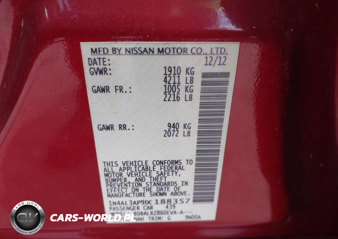 2013 Nissan Altima 2.5 S VIN:1N4AL3AP9DC188357 - 9