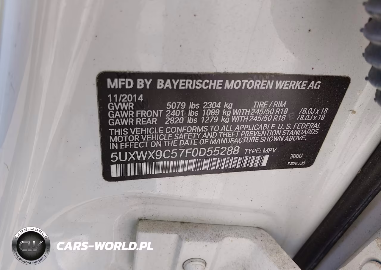 2015 BMW X3 xDrive28I VIN:5UXWX9C57F0D55288 - 9