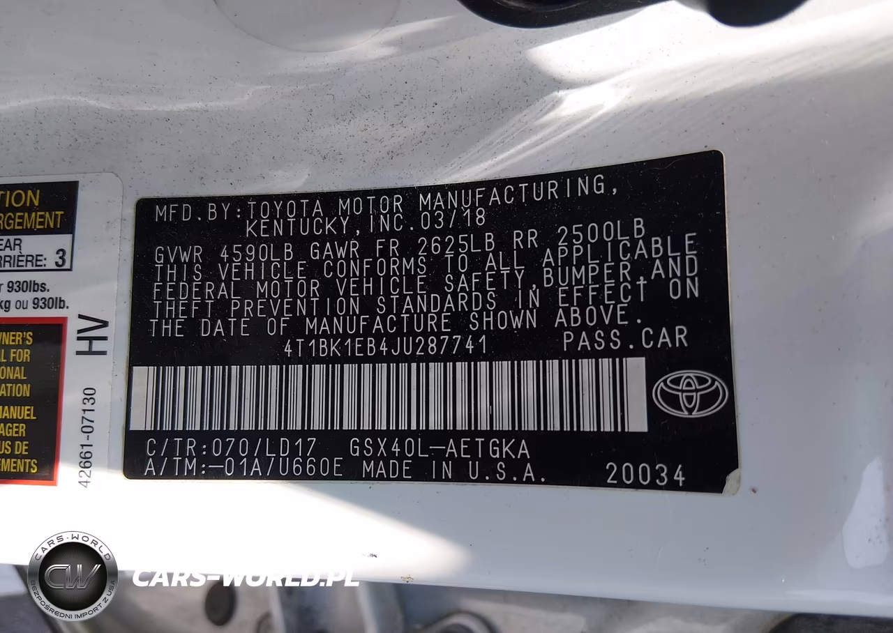2018 Toyota Avalon Xle VIN:4T1BK1EB4JU287741 - 9