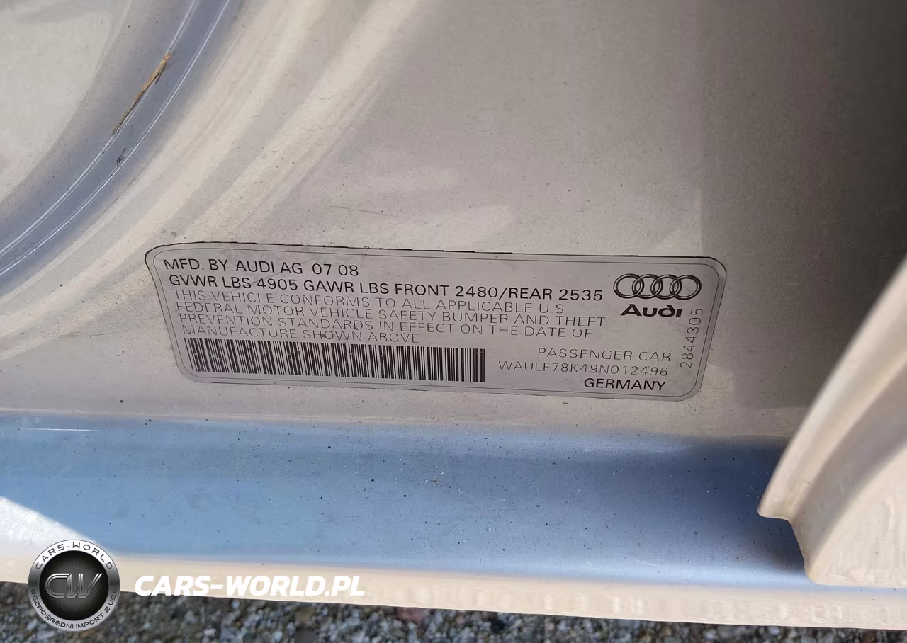 2009 Audi A4 2.0T Premium VIN:WAULF78K49N012496 - 9