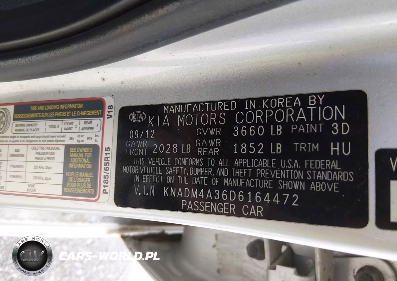 2013 Kia Rio Lx VIN:KNADM4A36D6164472 - 9