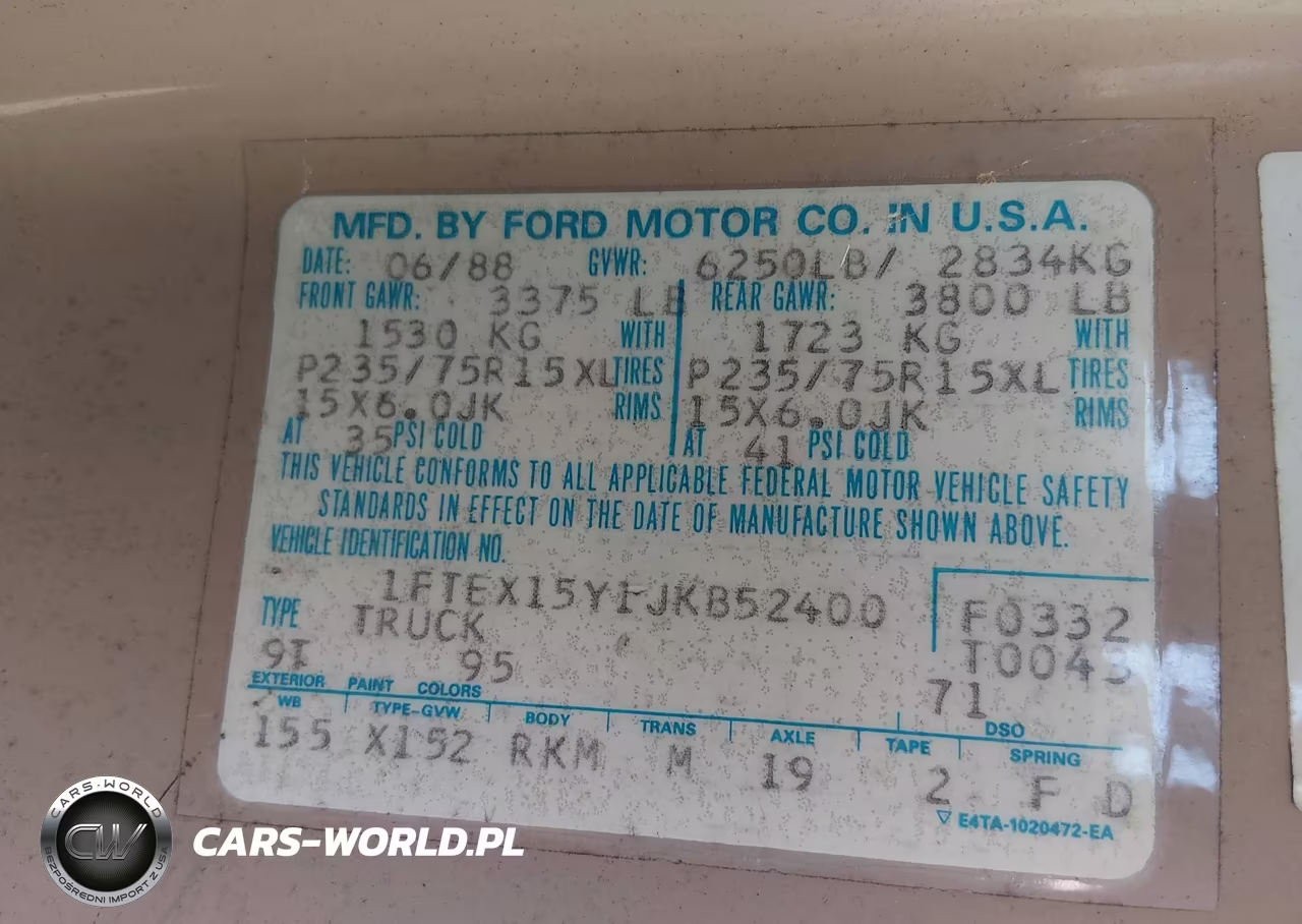 1988 Ford F150 VIN:1FTEX15Y1JKB52400 - 9