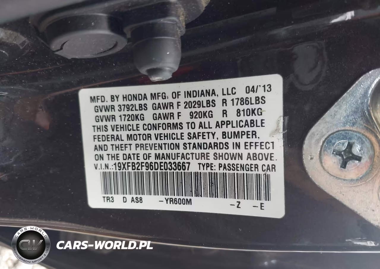 2013 Honda Civic Ex-L VIN:19XFB2F96DE033667 - 9