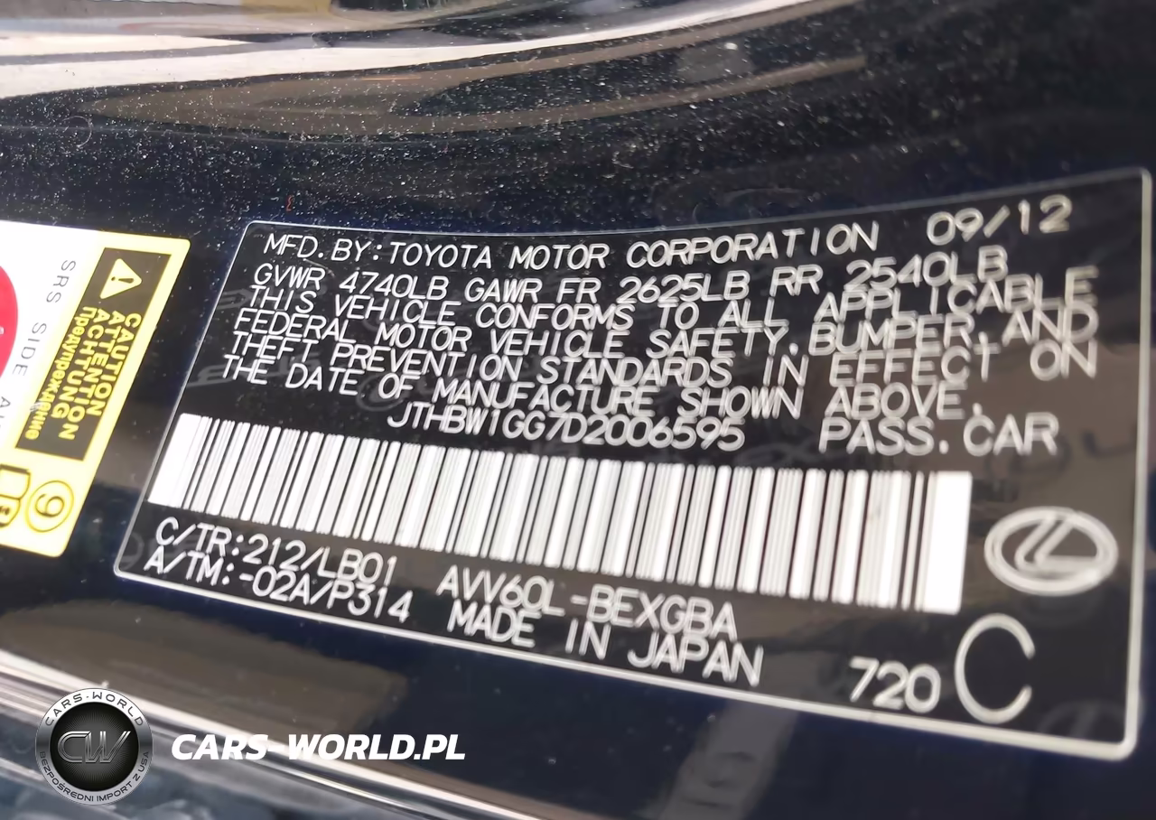 2013 Lexus Es 300H VIN:JTHBW1GG7D2006595 - 9