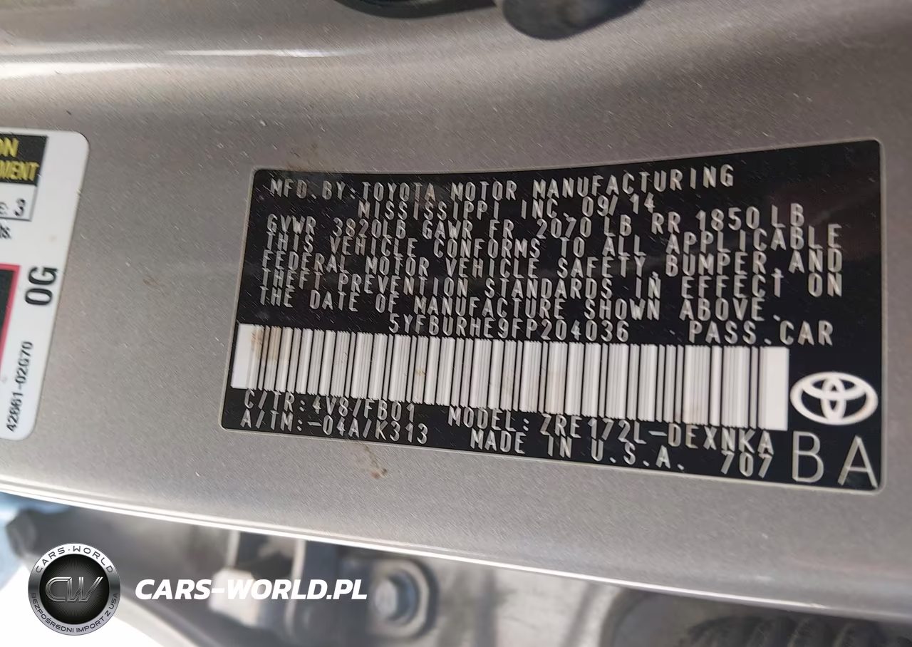 2015 Toyota Corolla Le VIN:5YFBURHE9FP204036 - 9