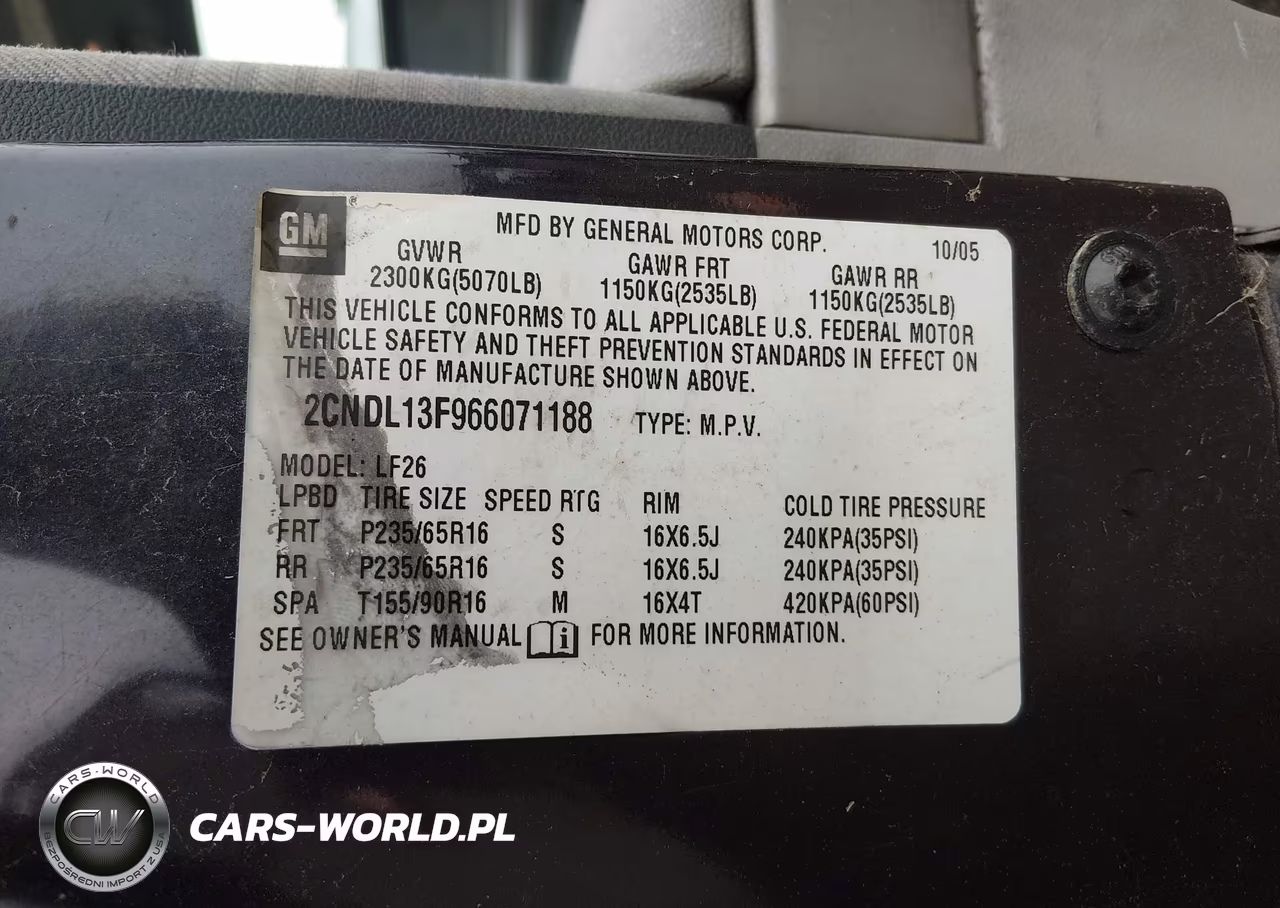2006 Chevrolet Equinox Ls VIN:2CNDL13F966071188 - 9