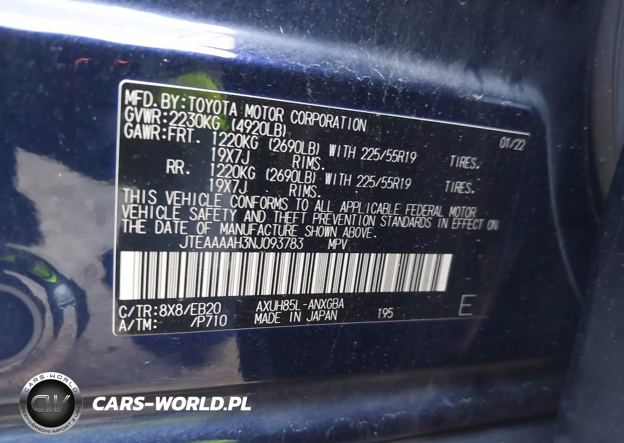 2022 Toyota Venza Xle VIN:JTEAAAAH3NJ093783 - 9