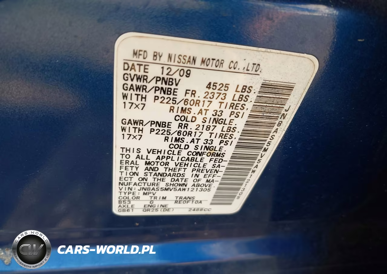 2010 Nissan Rogue Sl VIN:JN8AS5MV5AW121305 - 9