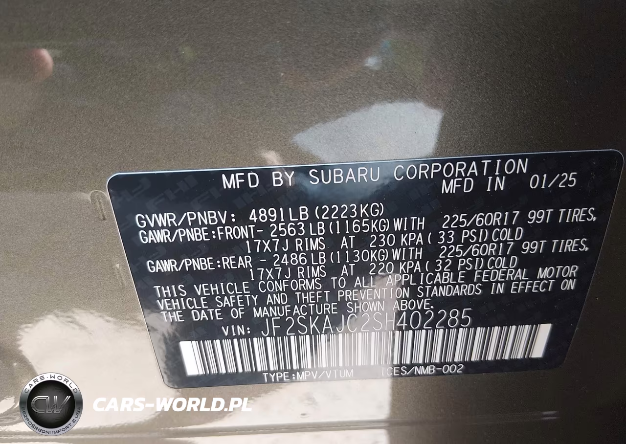 2025 Subaru Forester Wilderness VIN:JF2SKAJC2SH402285 - 9