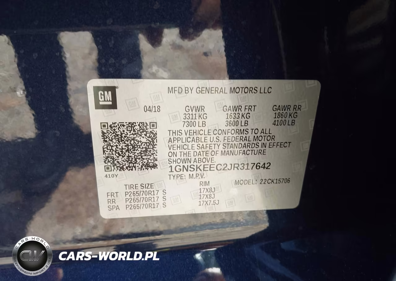 2018 Chevrolet Tahoe Commercial Fleet VIN:1GNSKEEC2JR317642 - 9