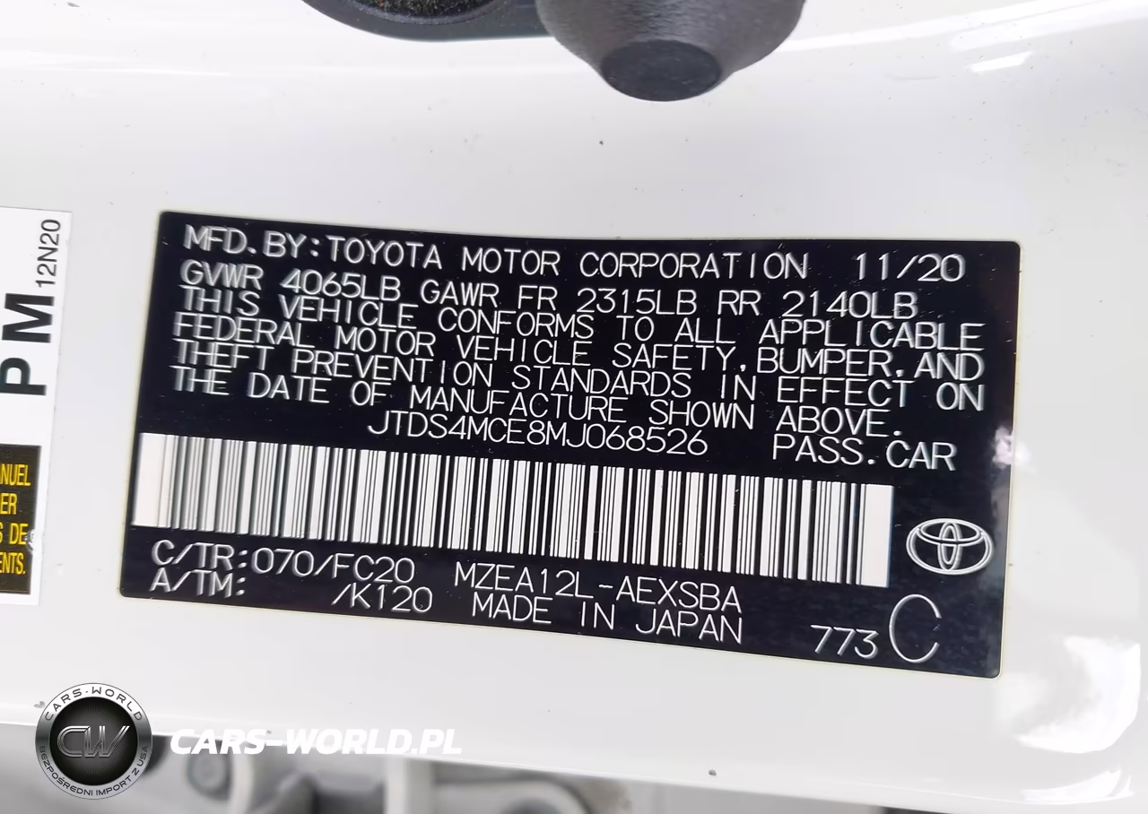 2021 Toyota Corolla Se VIN:JTDS4MCE8MJ068526 - 9