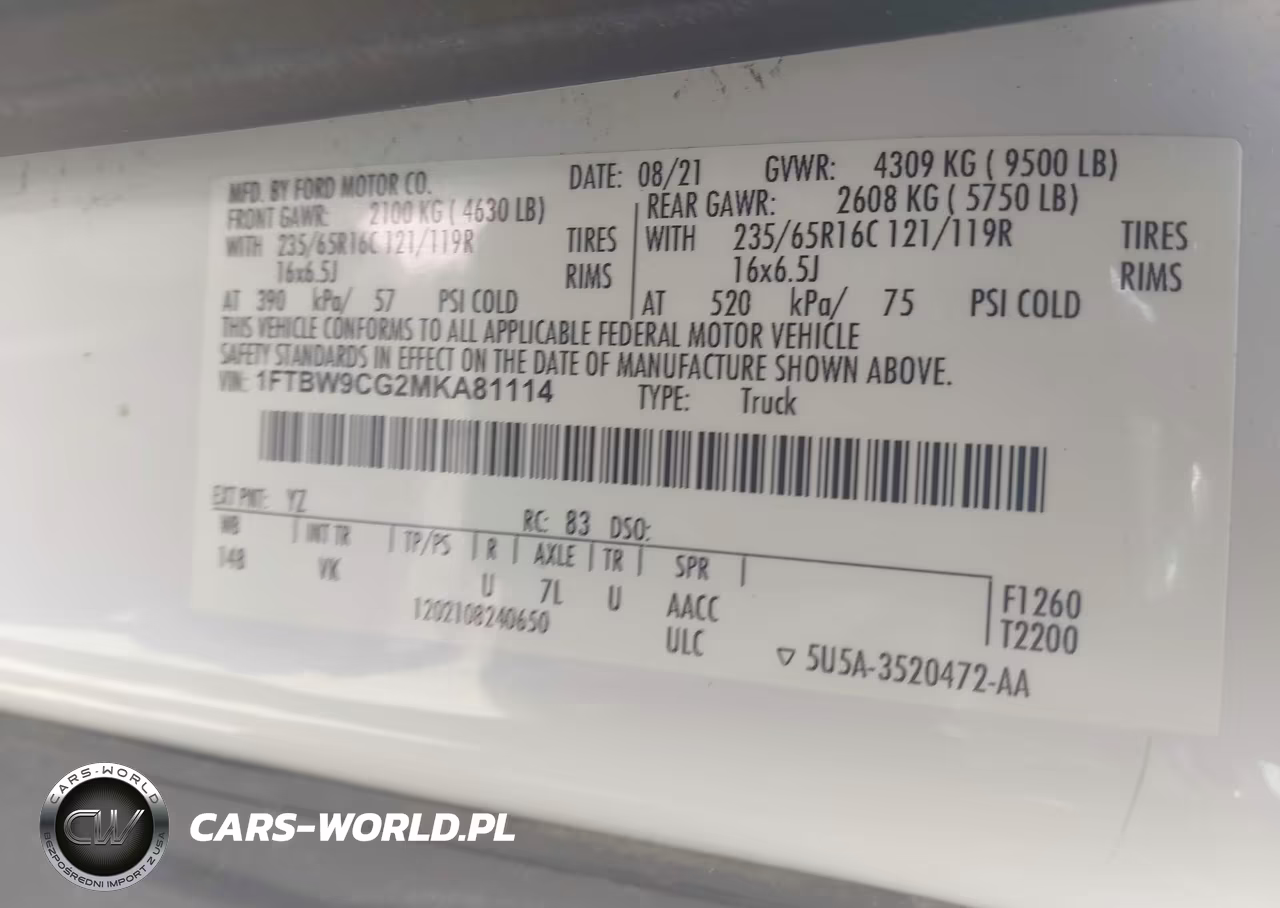 2021 Ford Transit-350 VIN:1FTBW9CG2MKA81114 - 9