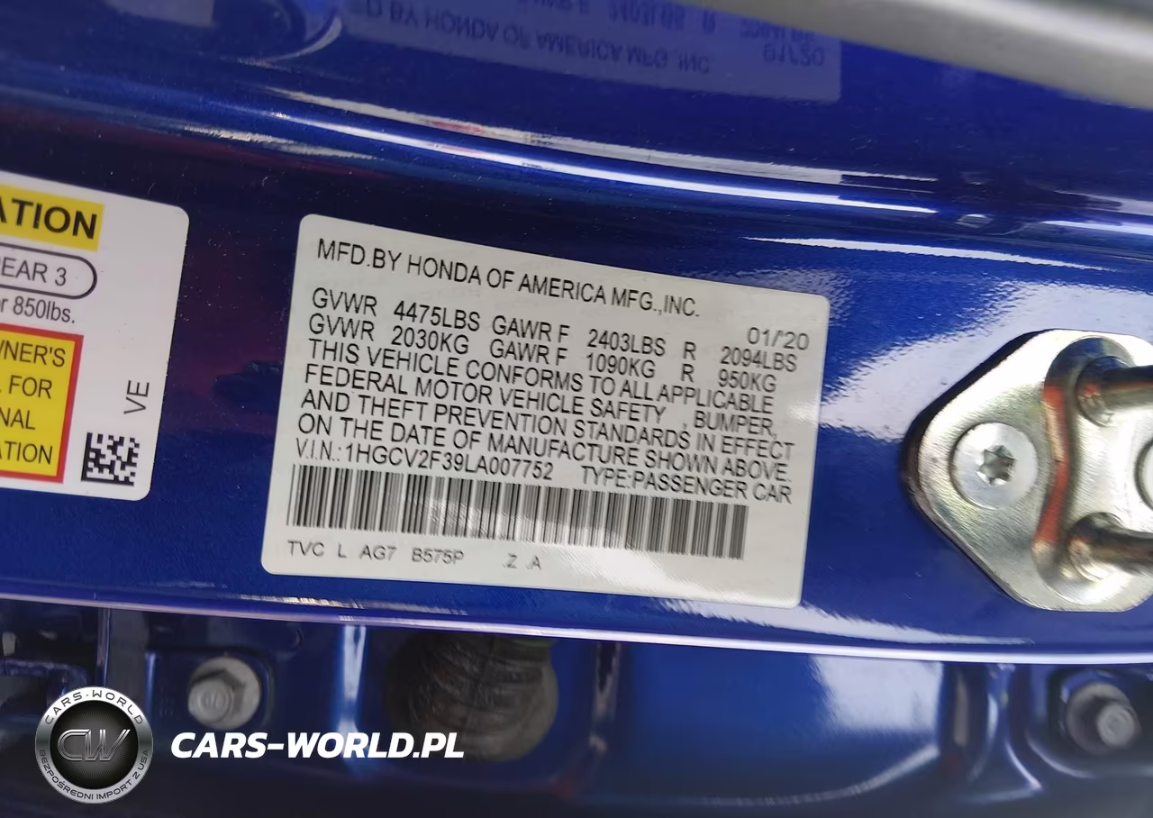 2020 Honda Accord Sport 2.0T VIN:1HGCV2F39LA007752 - 9