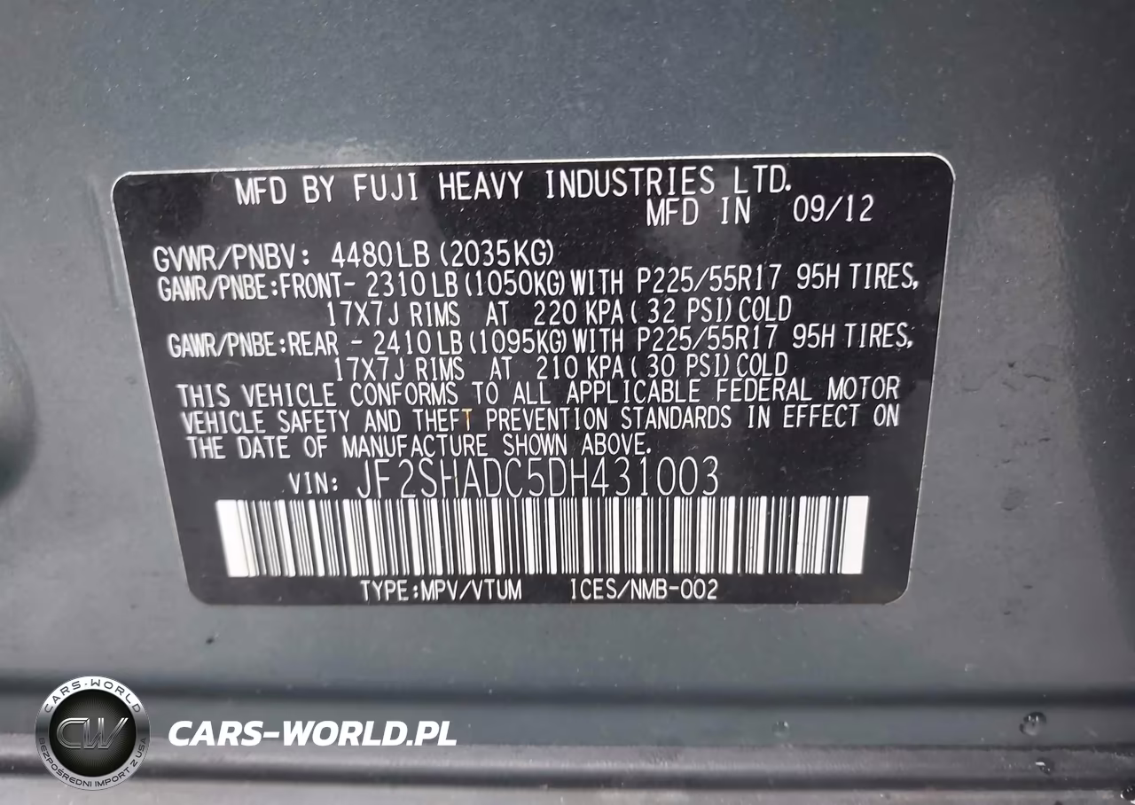 2013 Subaru Forester 2.5X Premium VIN:JF2SHADC5DH431003 - 9
