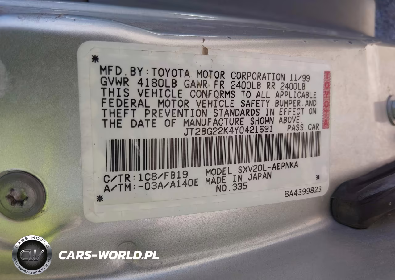 2000 Toyota Camry Le VIN:JT2BG22K4Y0421691 - 9
