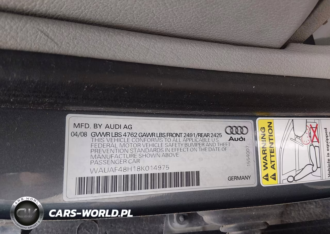 2008 Audi A4 2.0T VIN:WAUAF48H18K014975 - 9