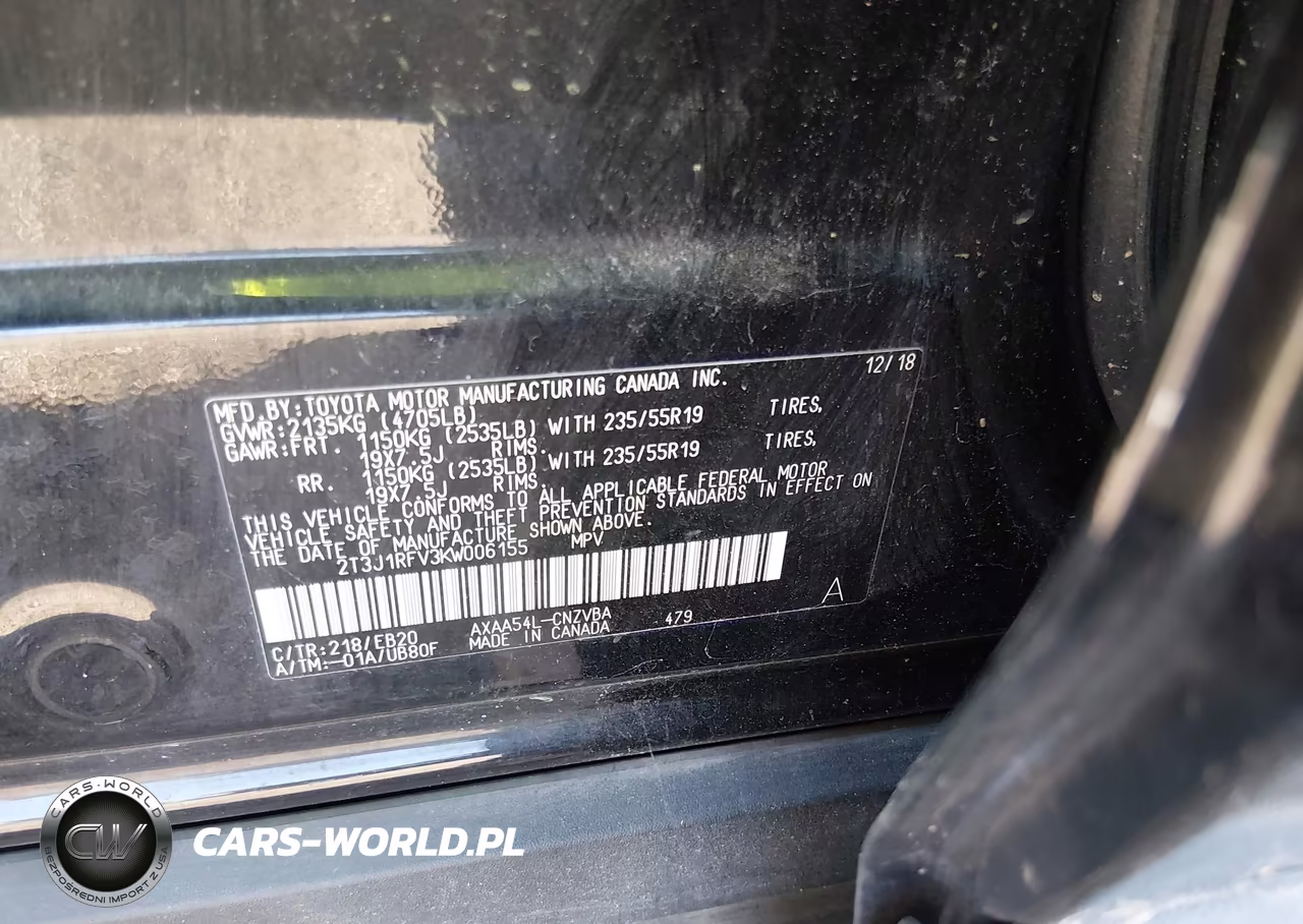 2019 Toyota Rav4 Adventure VIN:2T3J1RFV3KW006155 - 9