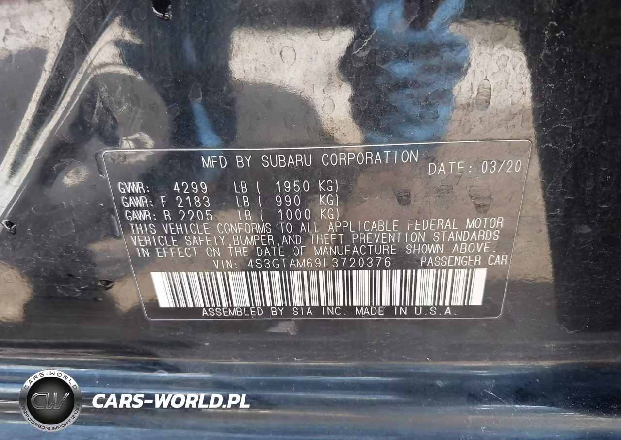 2020 Subaru Impreza Sport 5-Door VIN:4S3GTAM69L3720376 - 9
