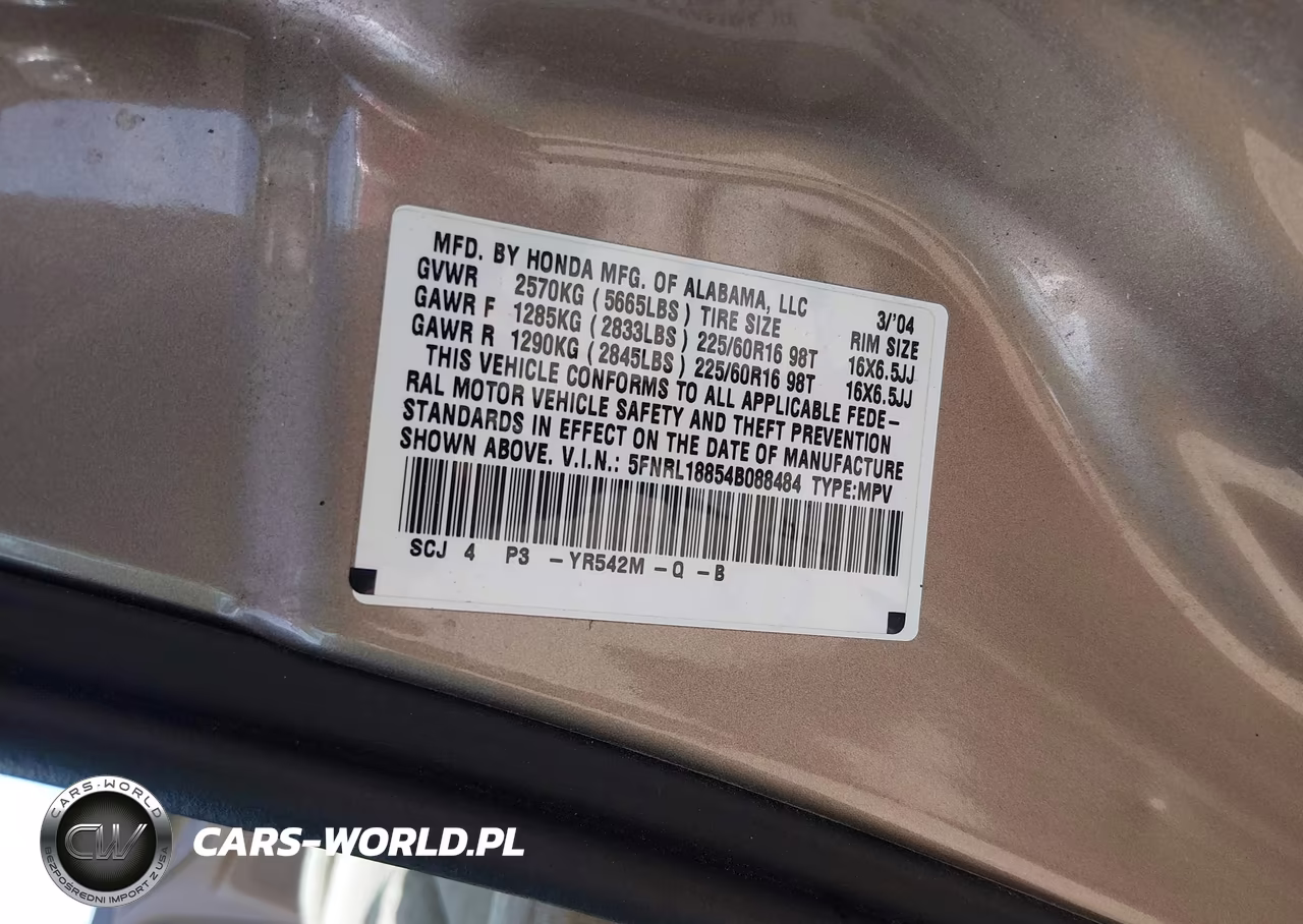 2004 Honda Odyssey Ex VIN:5FNRL18854B088484 - 9