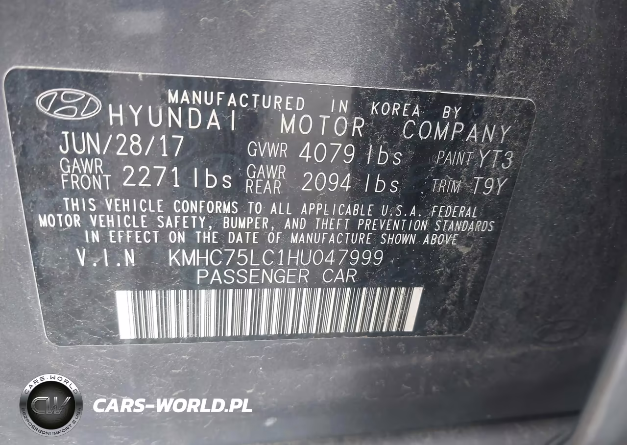 2017 Hyundai Ioniq Hybrid Sel VIN:KMHC75LC1HU047999 - 9