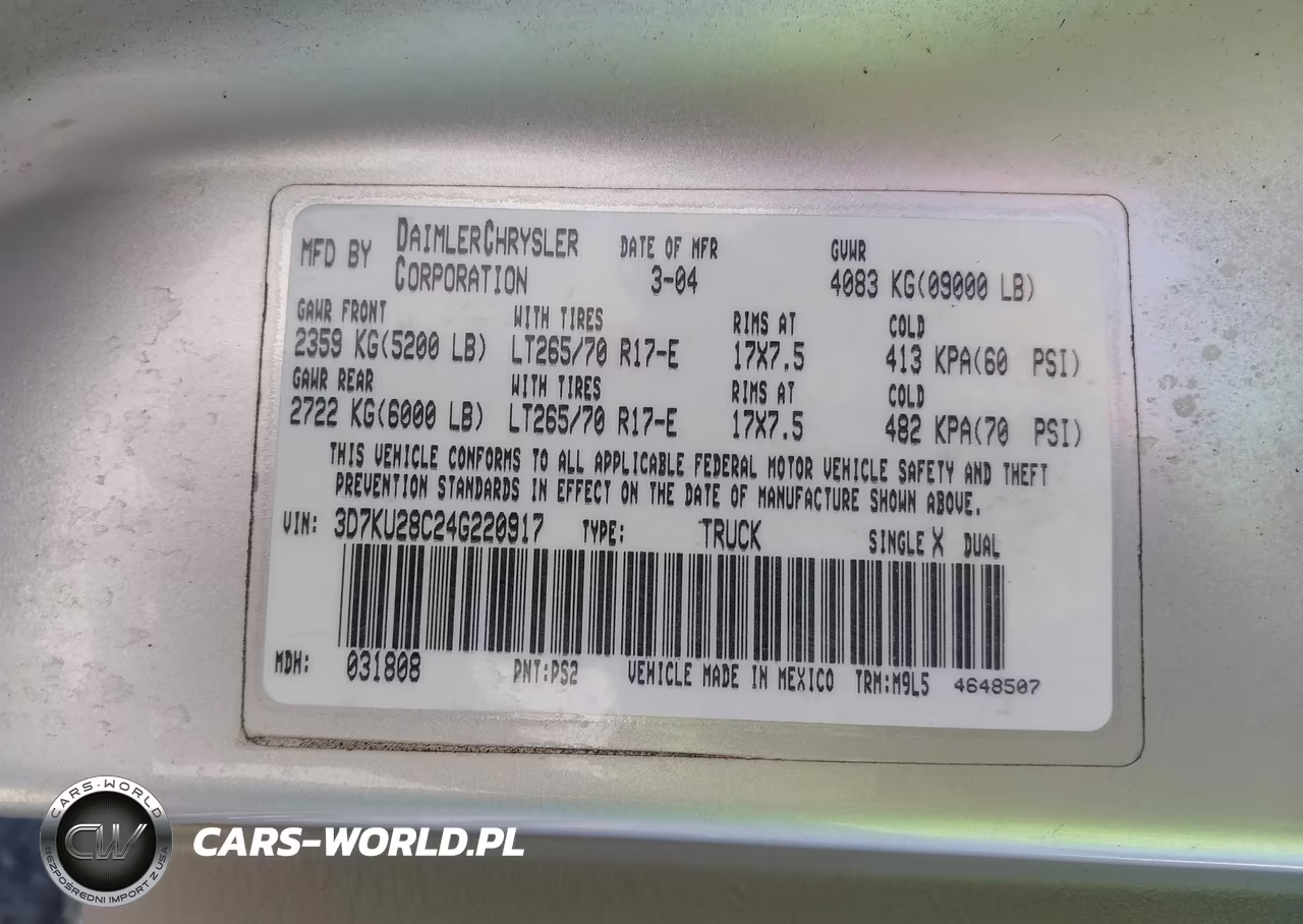 2004 Dodge Ram 2500 Slt-Laramie VIN:3D7KU28C24G220917 - 9