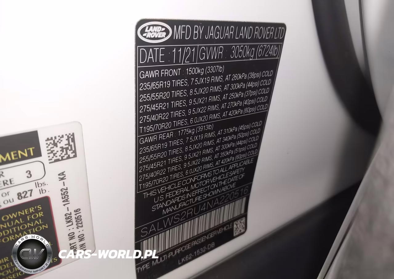 2022 Land Rover Range Rover Sport Hst Mhev VIN:SALWS2RU4NA220516 - 9