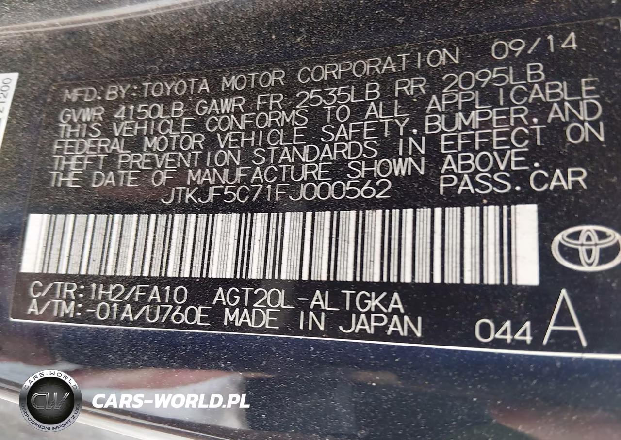 2015 Scion Tc VIN:JTKJF5C71FJ000562 - 9