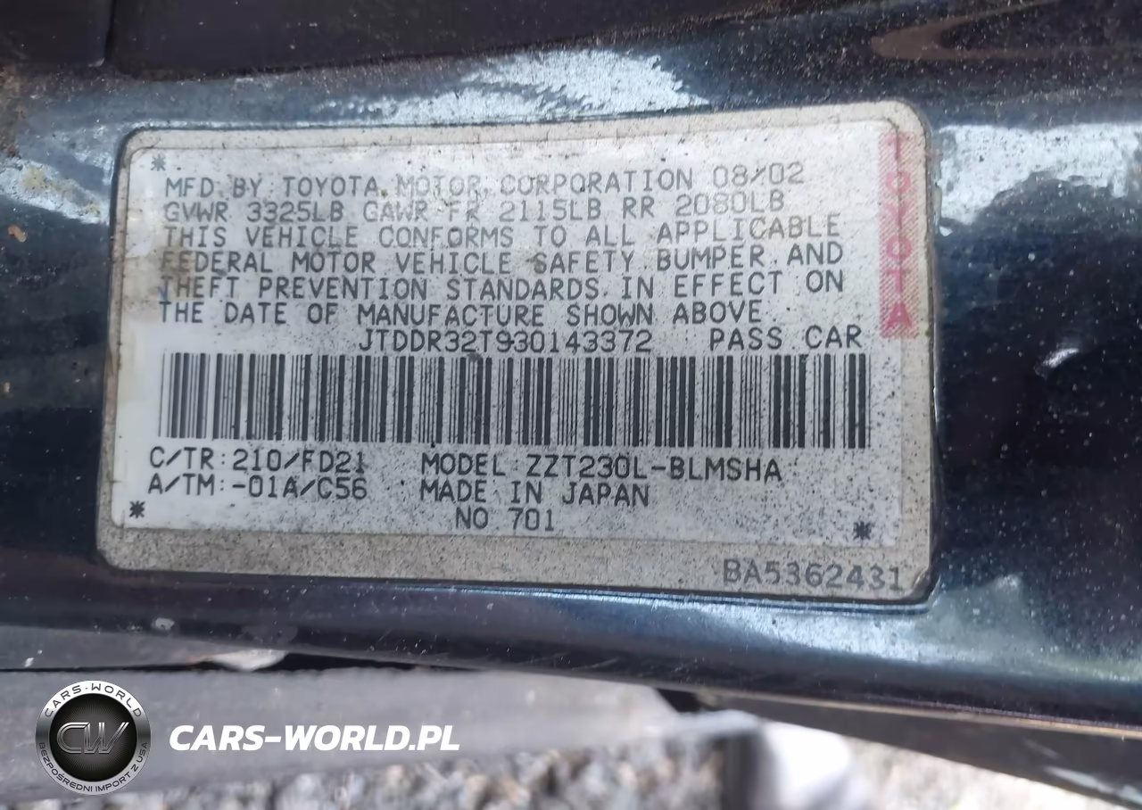 2003 Toyota Celica Gt VIN:JTDDR32T930143372 - 9