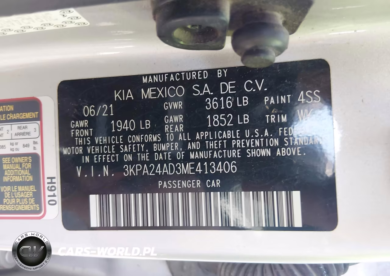 2021 Kia Rio Lx VIN:3KPA24AD3ME413406 - 9
